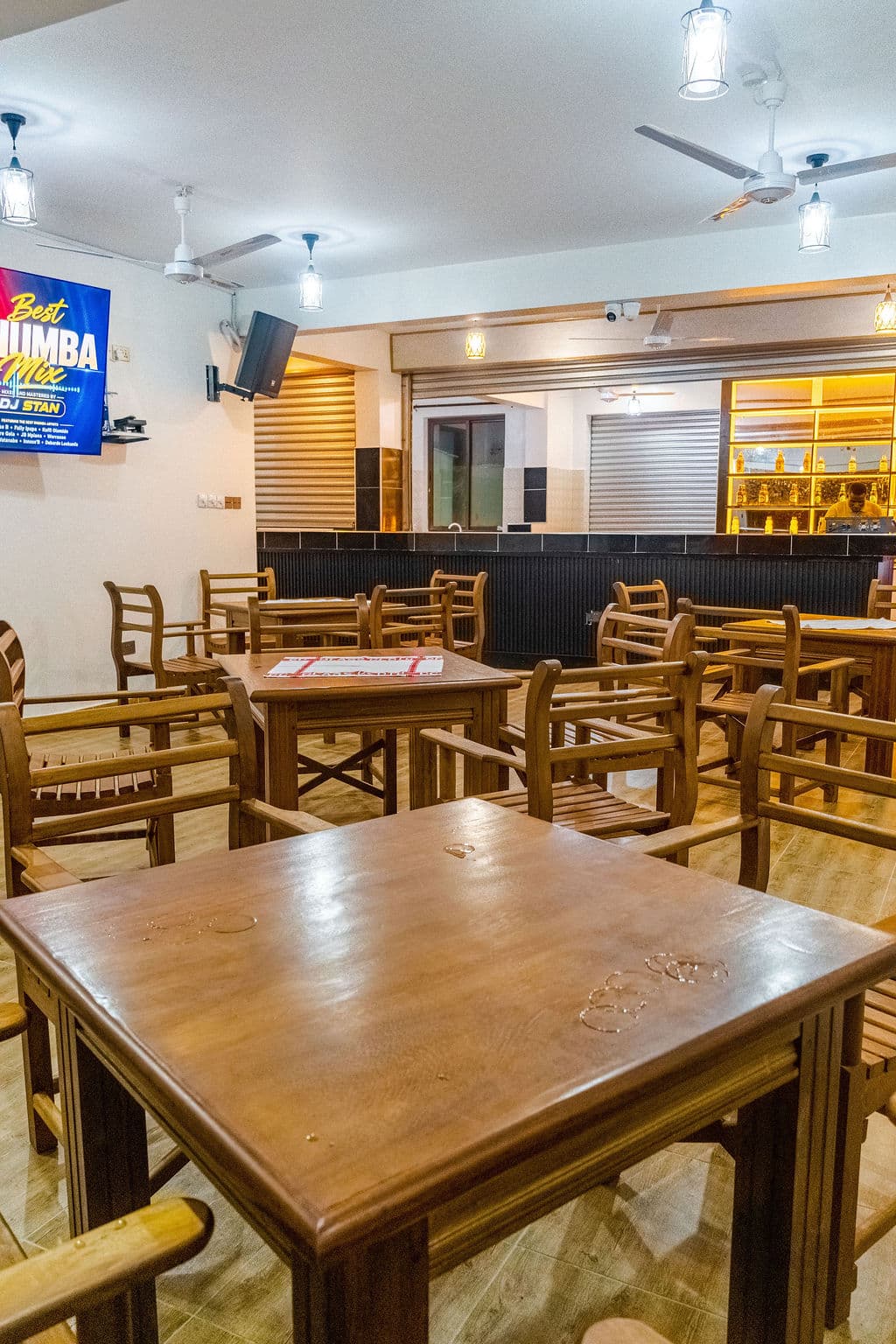 A second wide view across the restaurant seating